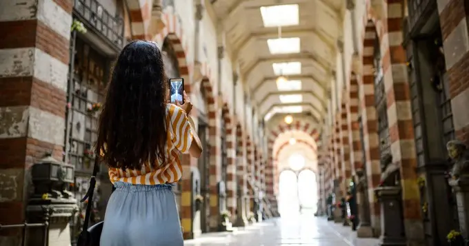 Women using Snapchat to take photo