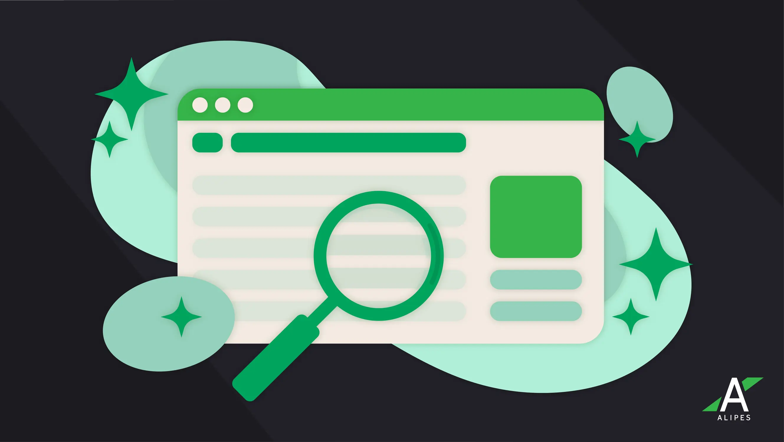 graphic showing search engine 