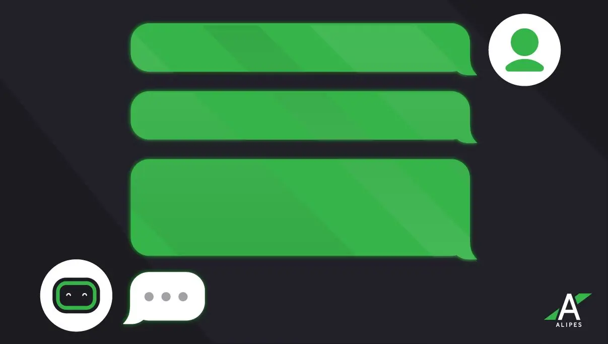 AI chatbot conversation illustration showing context windows in messaging workflow with green chat bubbles and bot response for blog on understanding context windows and why restarting chats matters