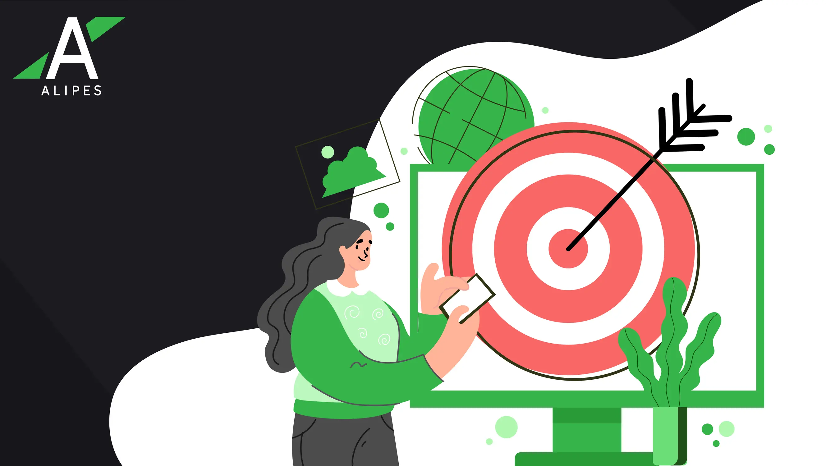 girl on phone with a target symbolizing the power of first-party data in search and social media targeting