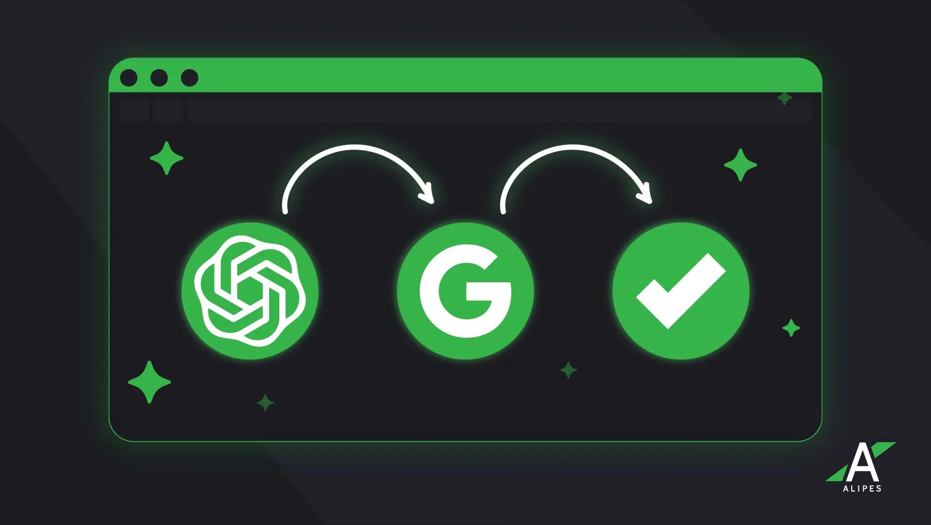 ChatGPT loop graphic showing users moving from ChatGPT to Google search and then to a validation checkmark for brand trust.